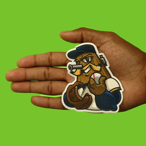 Milwaukee Washington Mascot PhotoPatch Baseball Mustache Man Parody Embroidery Iron On