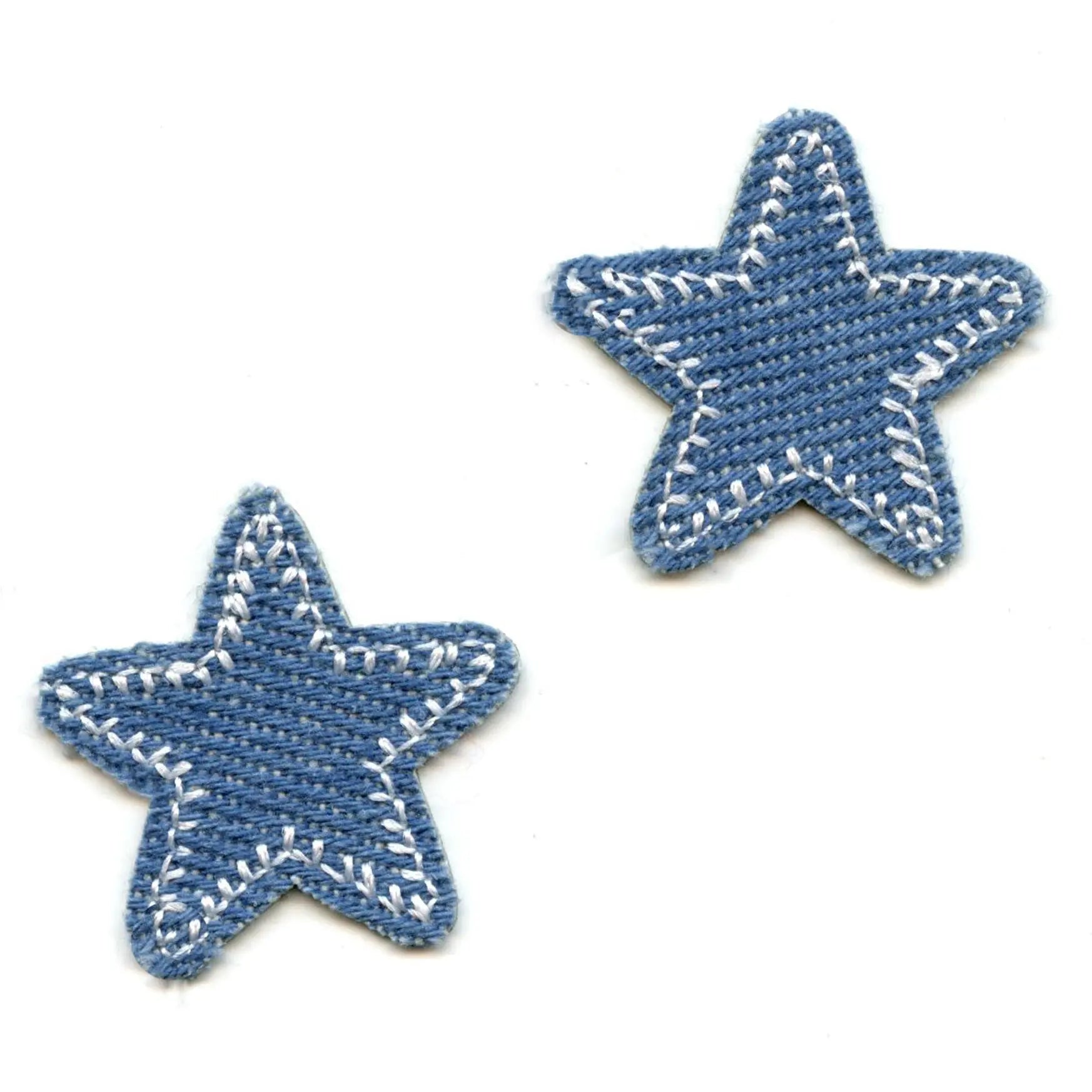 Mini Star 2 Pack Demin Patch Travel Western Aesthetic Embroidered Iron On