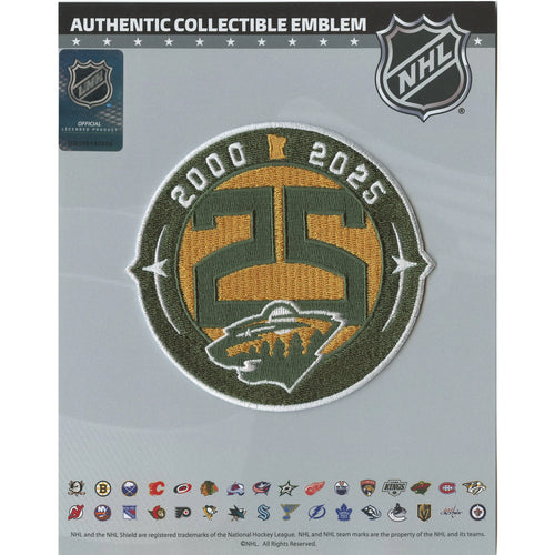 Minnesota Wild 25th Anniversary NHL Season Jersey Patch 2025-26 (Alternate)