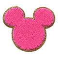 Minnie Mouse Pink Head Patch Gold Disney Cartoon Chenille Iron On
