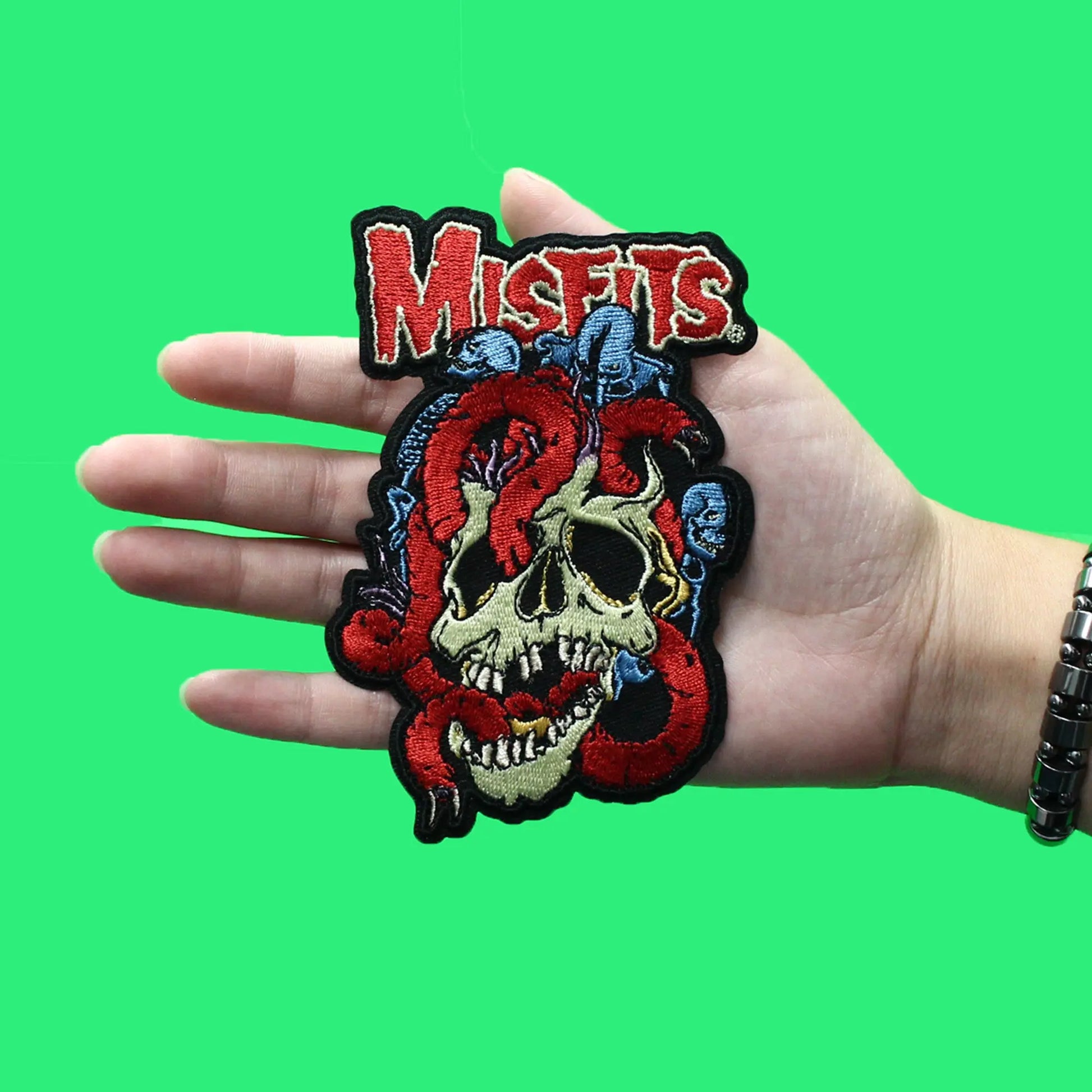 Misfits Iron-On Patch Round Fiend Club Skull – Rock Band Patches
