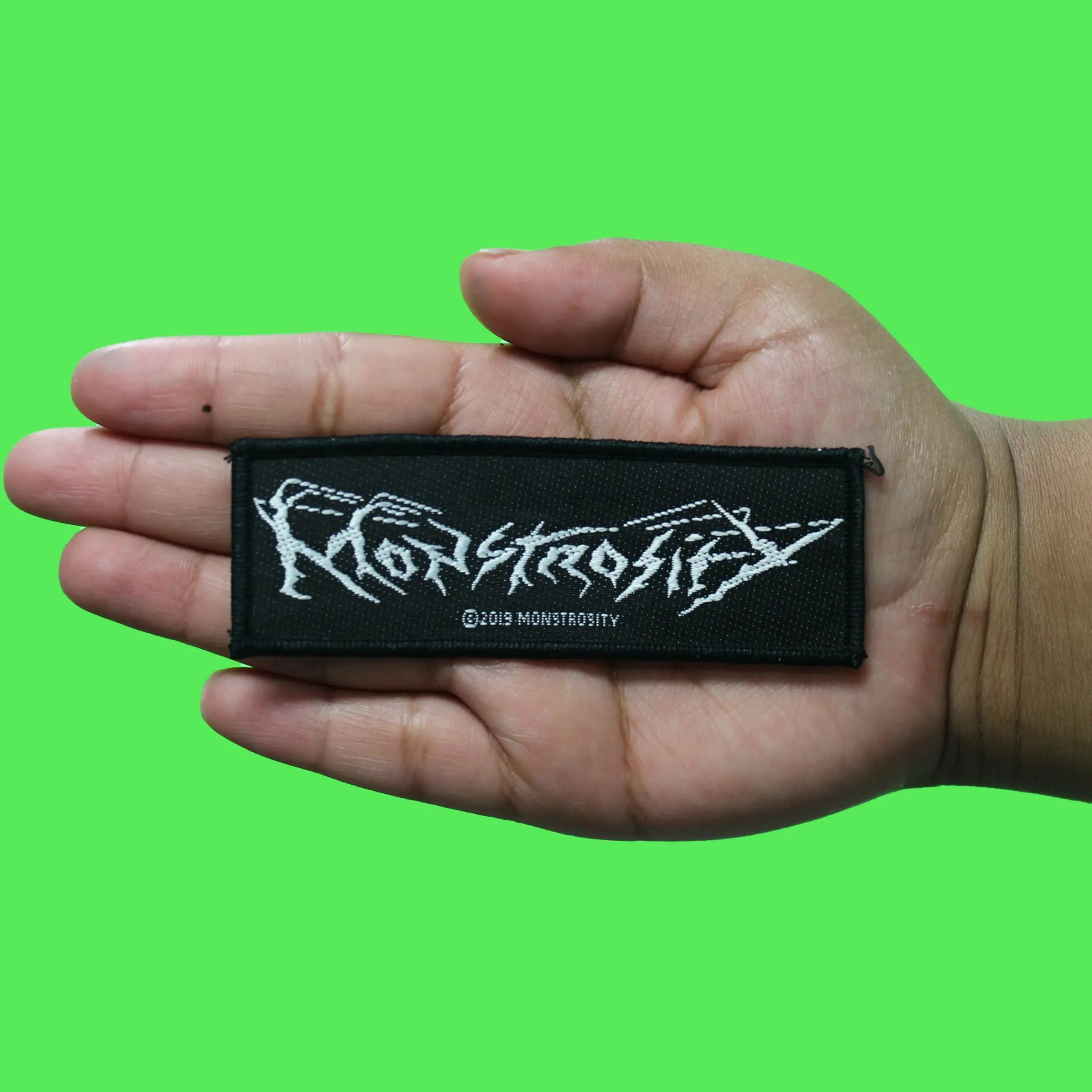 Monstrosity Strip Logo Patch Death Metal Band Woven Sew On