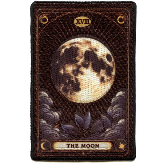 Moon Eighteenth Tarot Card Patch Spiritual Readings Psychic Sublimated Embroidered Iron On