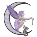 Moon Fairy & Cat Patch Mythical Purple Moon Applique Embroidered Iron On