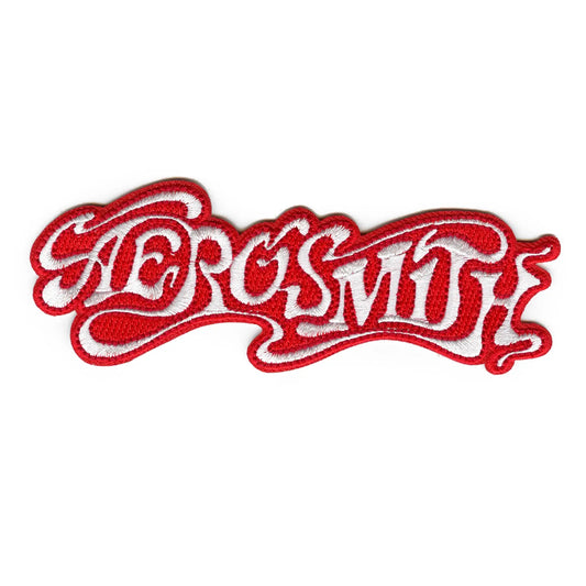Aerosmith Classic Script Logo Patch Rock Band Embroidered Iron On