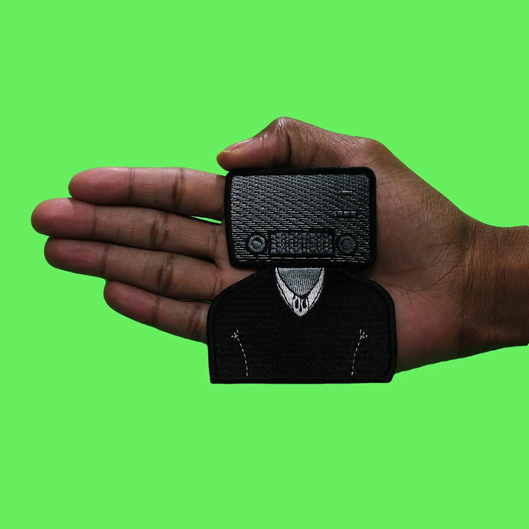 Music Box Head Patch Radio Rock Lovers Embroidered Iron On