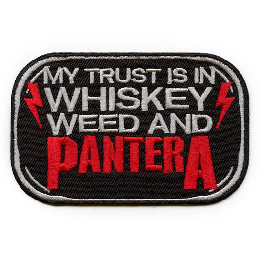 Pantera Whiskey And Weed Patch Heavy Metal Embroidered Iron On