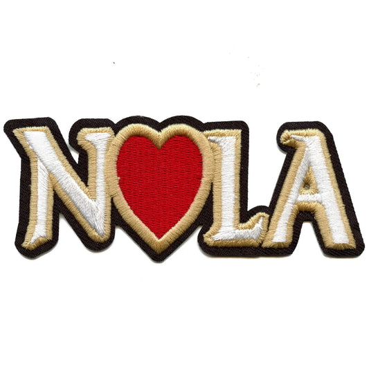 NOLA Heart Logo Patch New Orleans Logo Script Embroidered Iron On