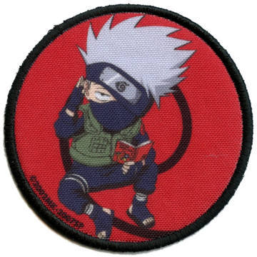 Naruto Kakashi Annoyed Patch Chibi Anime Pose Sublimated Embroidery Iron On