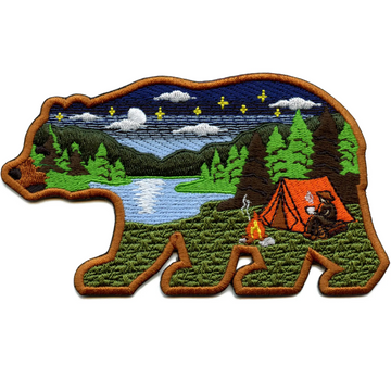 Nature Bear Travel Patch Camping Outdoors Forest Embroidered Iron On