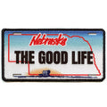 Nebraska State License Plate Patch Huskers Travel Pioneer Sublimated Iron On