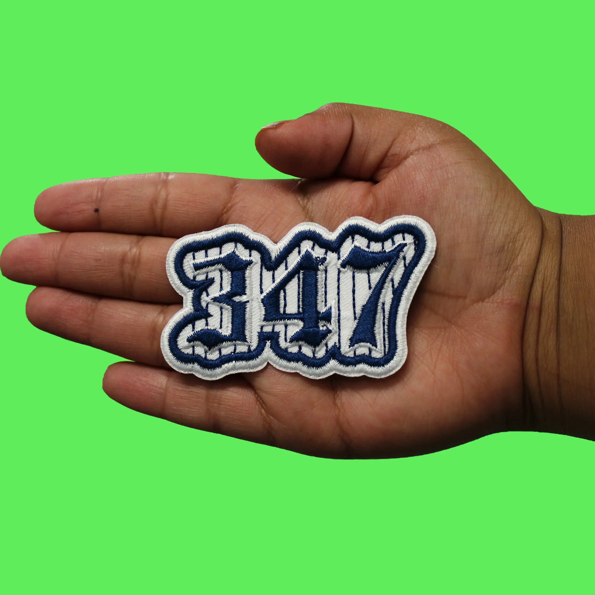 New York 347 Patch Area Code City Embroidered Iron-On