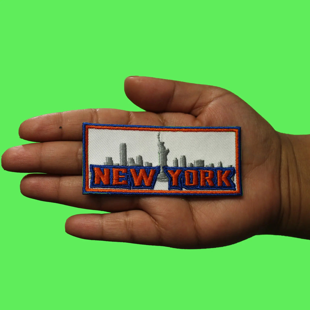 New York Box Script Patch Basketball Baseball Pride Embroidered Iron On