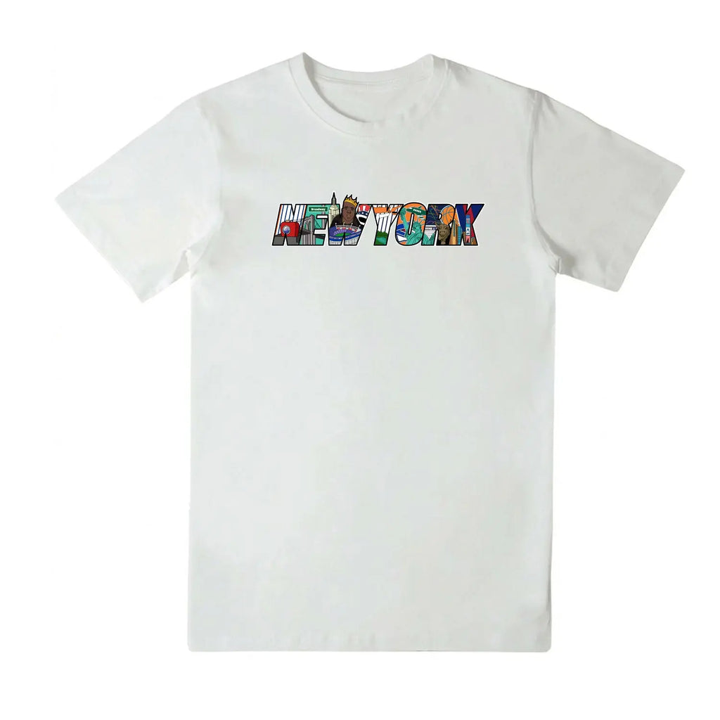 New York Collage Iconic Themed Unisex Crewneck T-Shirt