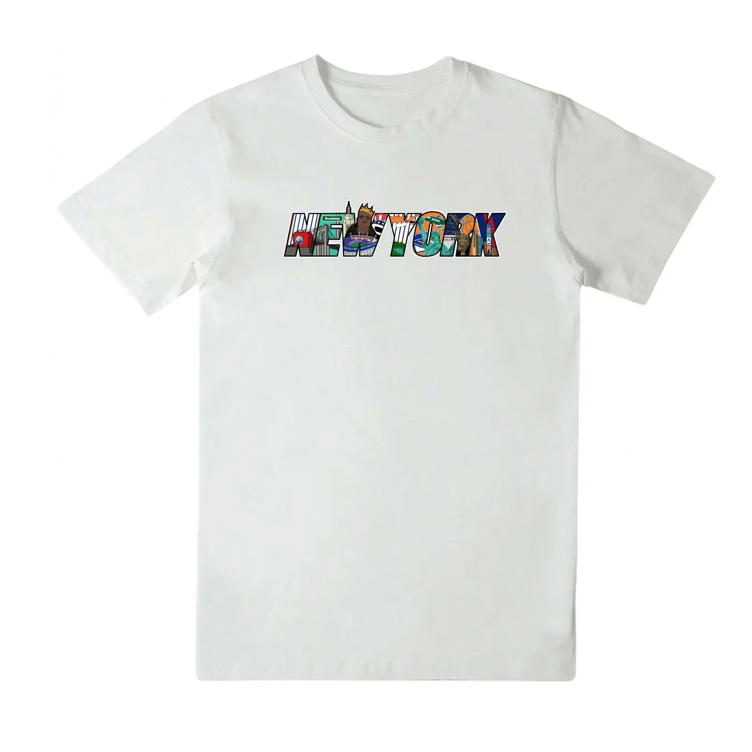 New York Collage Iconic Themed Unisex Crewneck T-Shirt