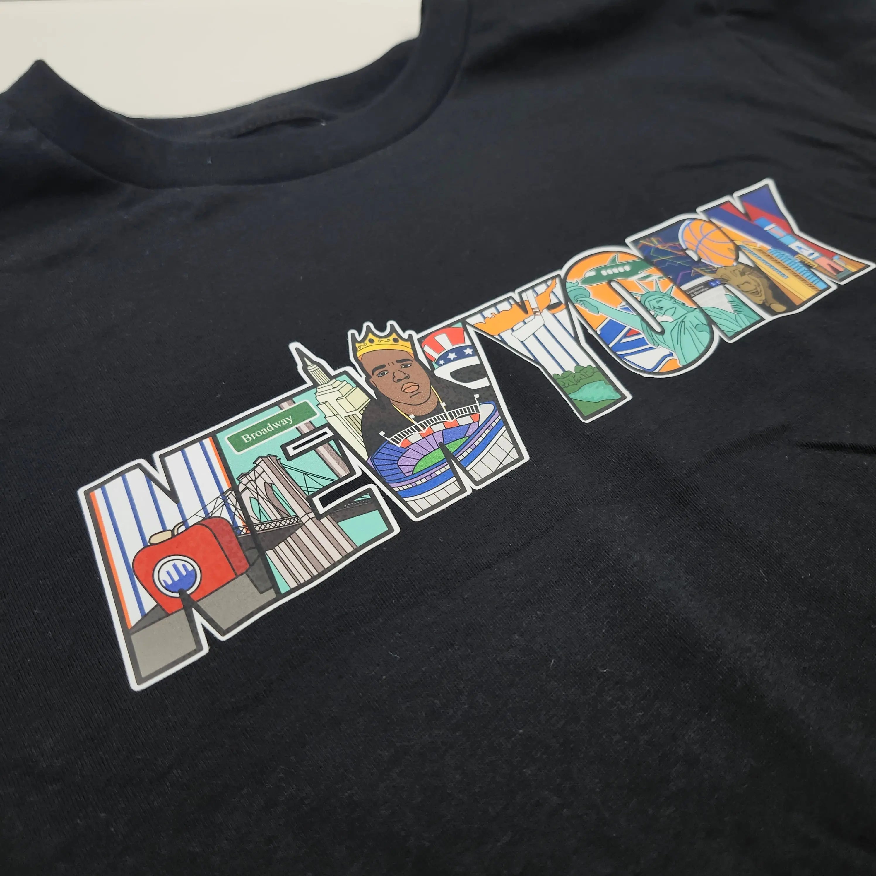 New York Collage Iconic Themed Unisex Crewneck T-Shirt