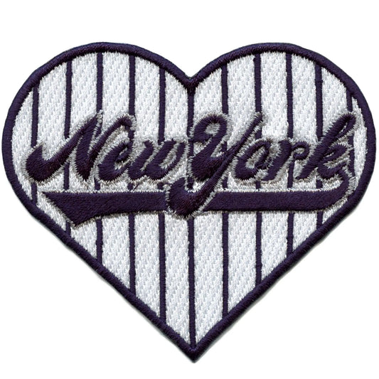 New York Heart Patch Baseball Sports Fan Embroidered Iron On