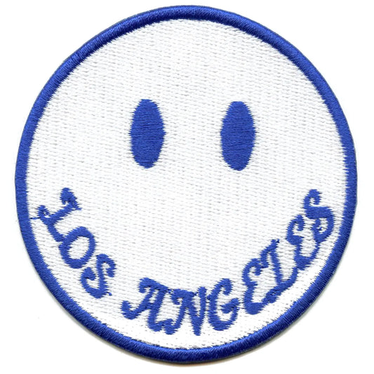 Los Angeles Smiley Face Patch White Emoji Embroidered Iron on