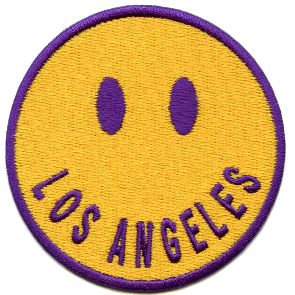 Patch Smiley Los Angeles Visage Jaune Brodé Thermocollant