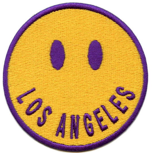 Los Angeles Smiley Face Patch Yellow Emoji Embroidered Iron on