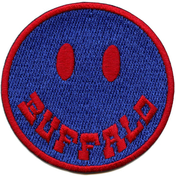 New York Smiley Face  Patch Buffalo City Blue Embroidered Iron on