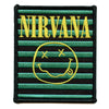 Nirvana Happy Face & Stripes Patch Grunge Rock Band Woven Iron On