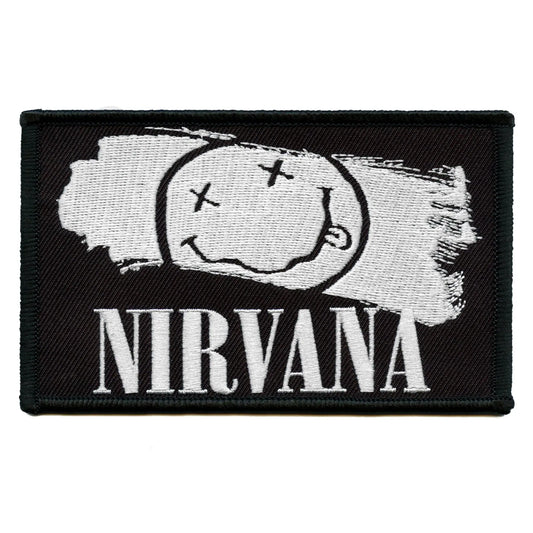 Happy Face Paint Stroke Patch Rock Nirvana Band Embroidered Iron On
