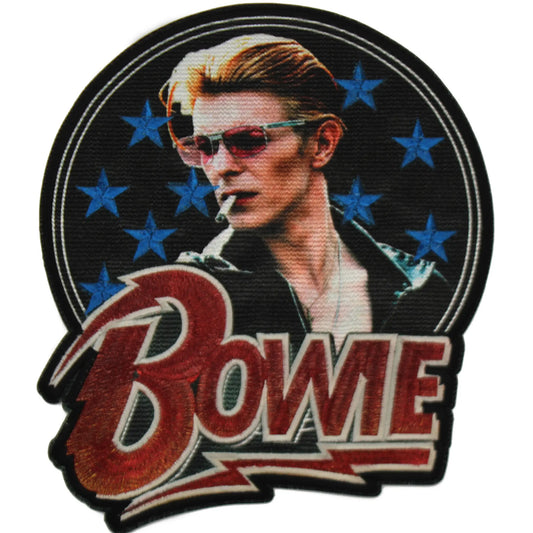 Official David Bowie Stars Oversized Patch Glam Rock Sublimated Iron On
