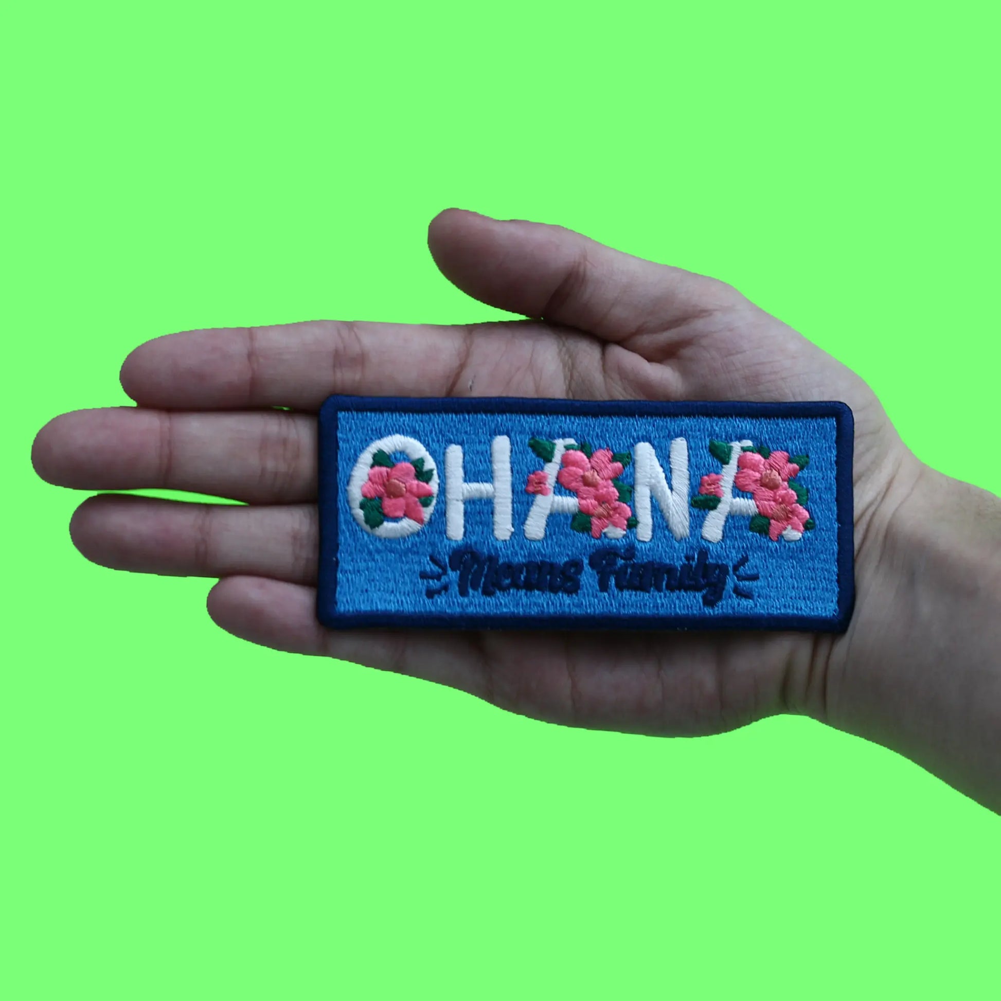 Ohana Means Family Patch Hawaiian Kids Cartoon Embroidered Iron On