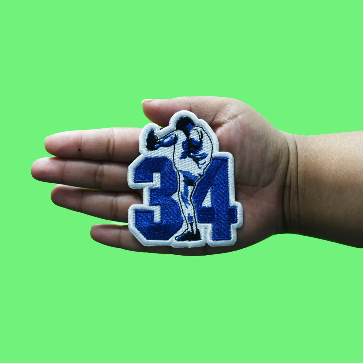 Pitcher 34 Baseball Player Patch Embroidered Iron-On