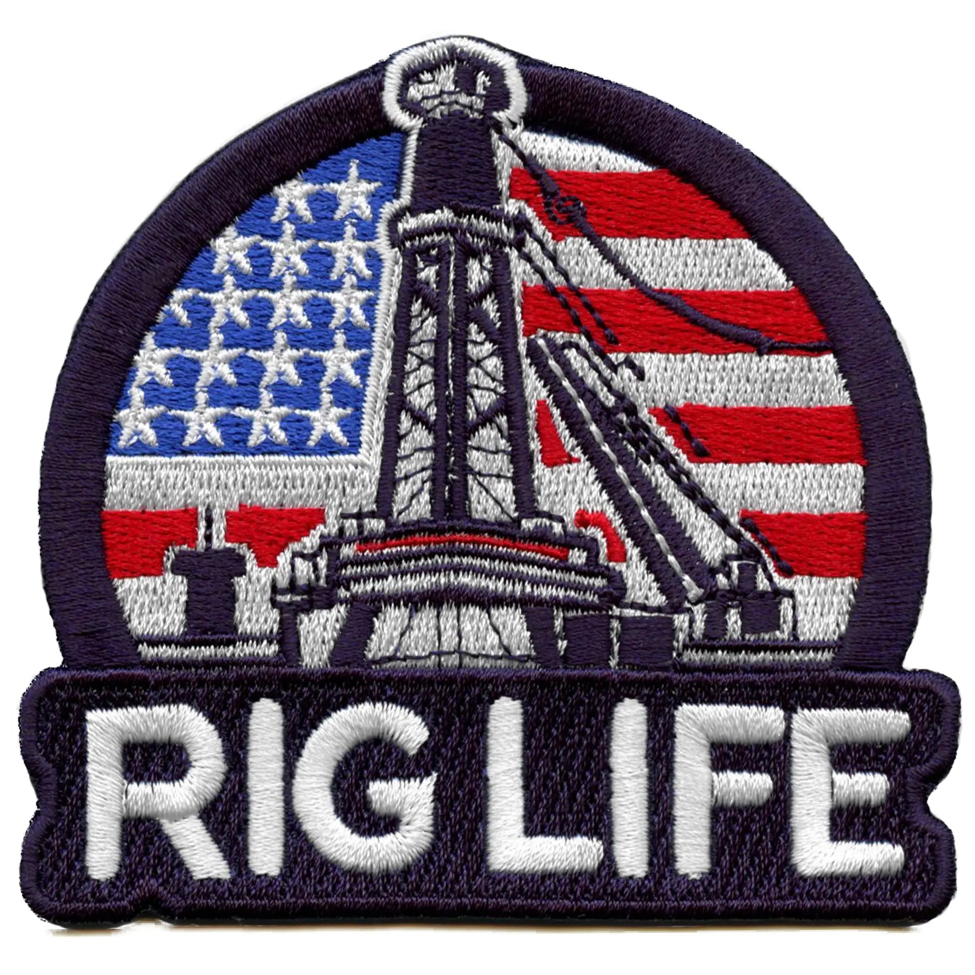 Patch de vie sur la plate-forme pétrolière, col bleu, brodé à repasser