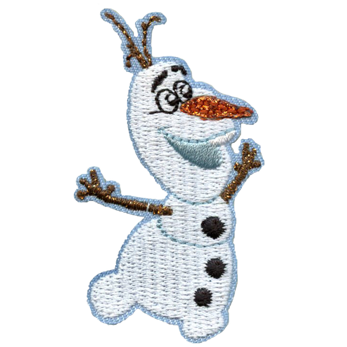 Disney Frozen Olaf Patch Glitter Ice Princess Embroidered Applique Iron On