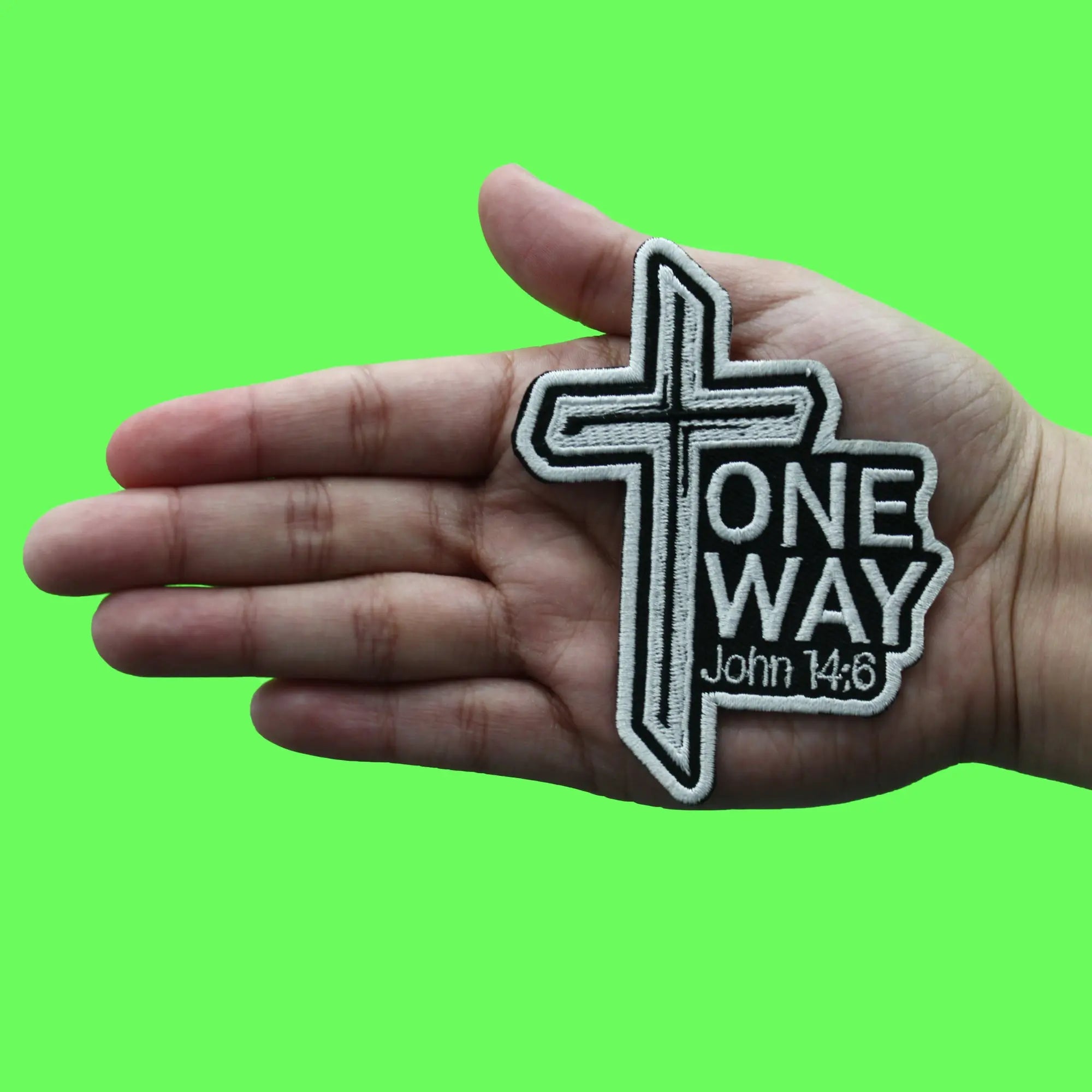 One Way John 14:6 Patch Bible Scripture Religious Embroidered Iron On