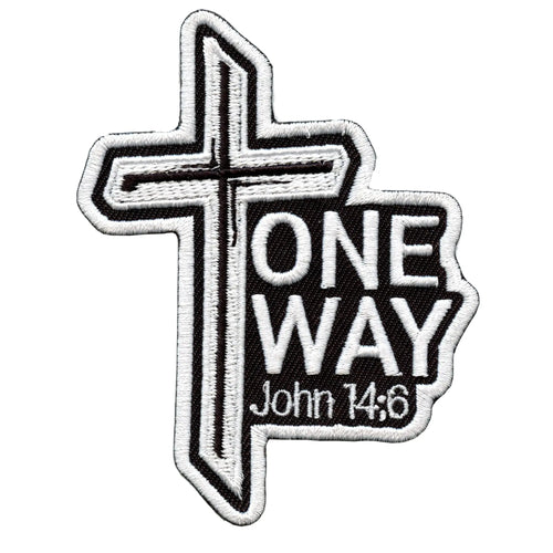 One Way John Patch Bible Scripture Religious Embroidered Iron On