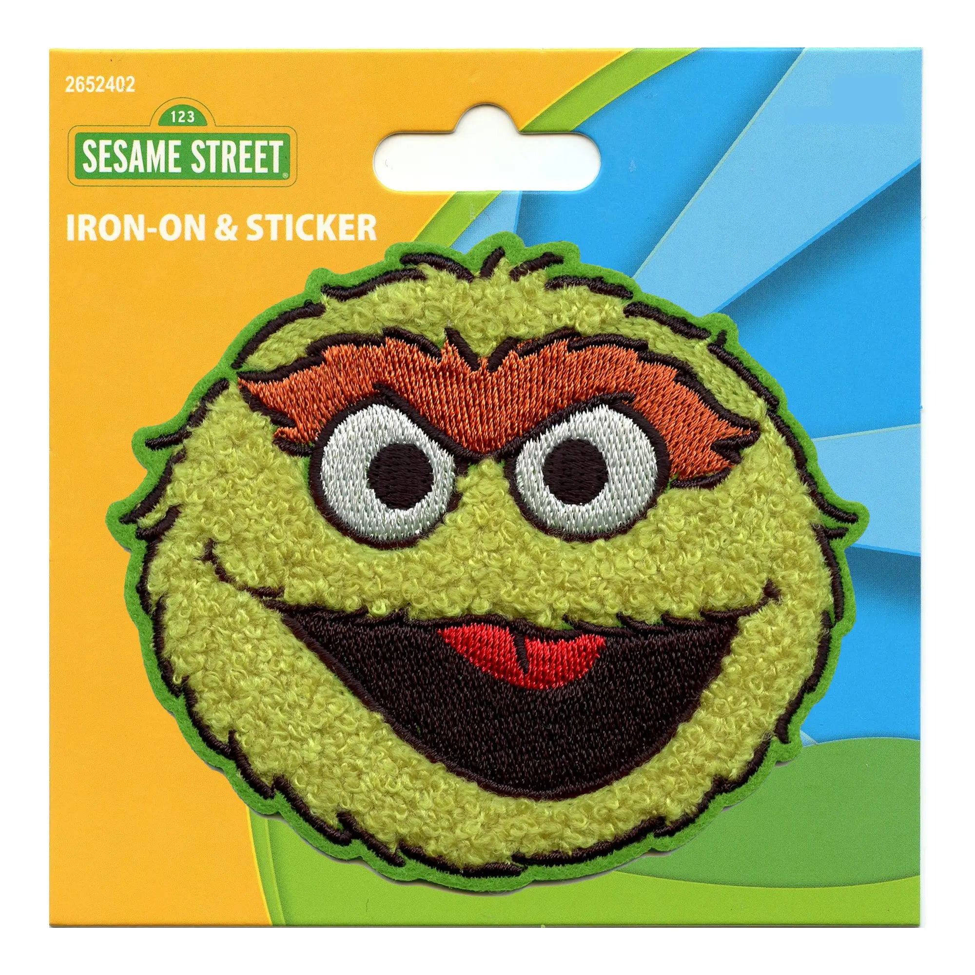 Oscar The Grouch Patch 123 Sesame Street Chenille Embroidered Iron-On