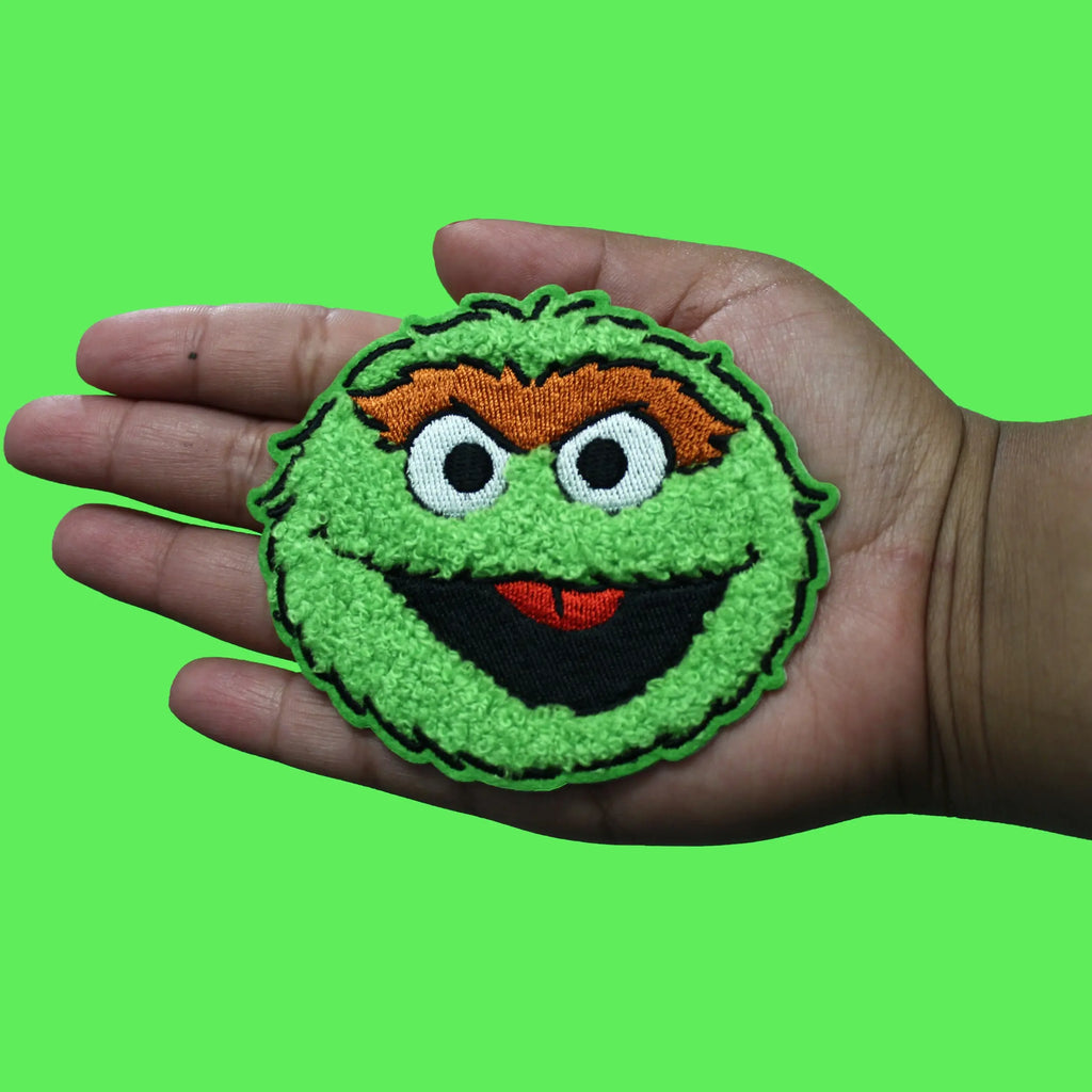 Oscar The Grouch Patch 123 Sesame Street Chenille Embroidered Iron-On