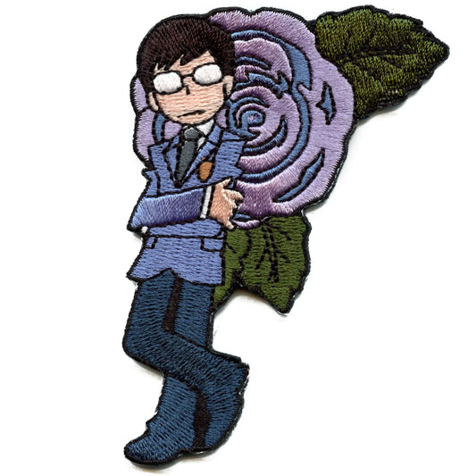 Ouran High School Host Club Patch Kyoya Against Rose Embroidered Iron On