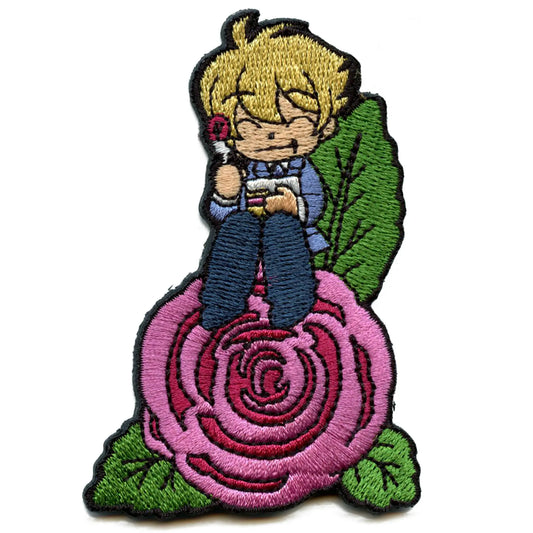 Ouran High School Host Club Patch Mitsukuni Pink Rose Embroidered Iron On