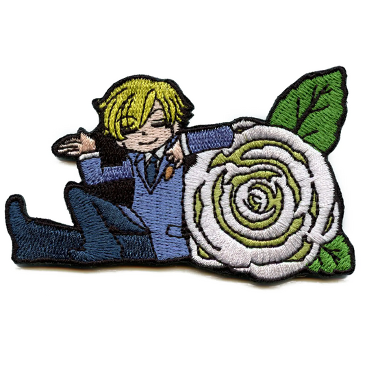 Ouran High School Host Club Patch Tamaki On Grey Rose Embroidered Iron On