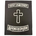 Ozzy Osbourne Birmingham Cross Back Patch Black Sabbath XL DTG Printed Sew On