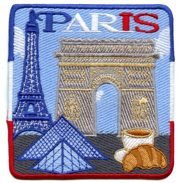 Paris France Travel Patch Tourist Souvenir Monuments Embroidered Iron On