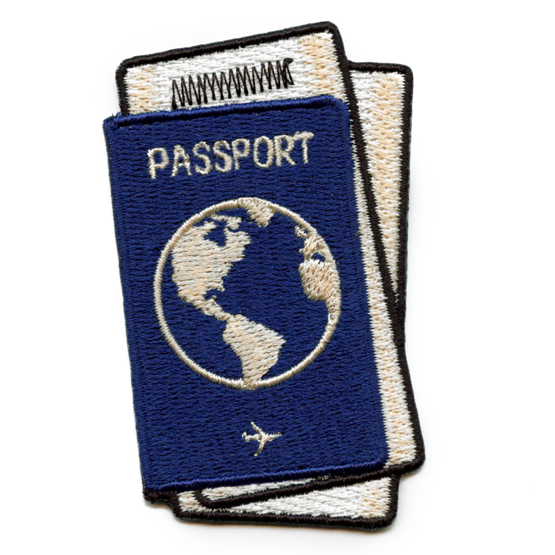 Passport With Flight Ticket Patch Plane Travel World Embroidered Iron On