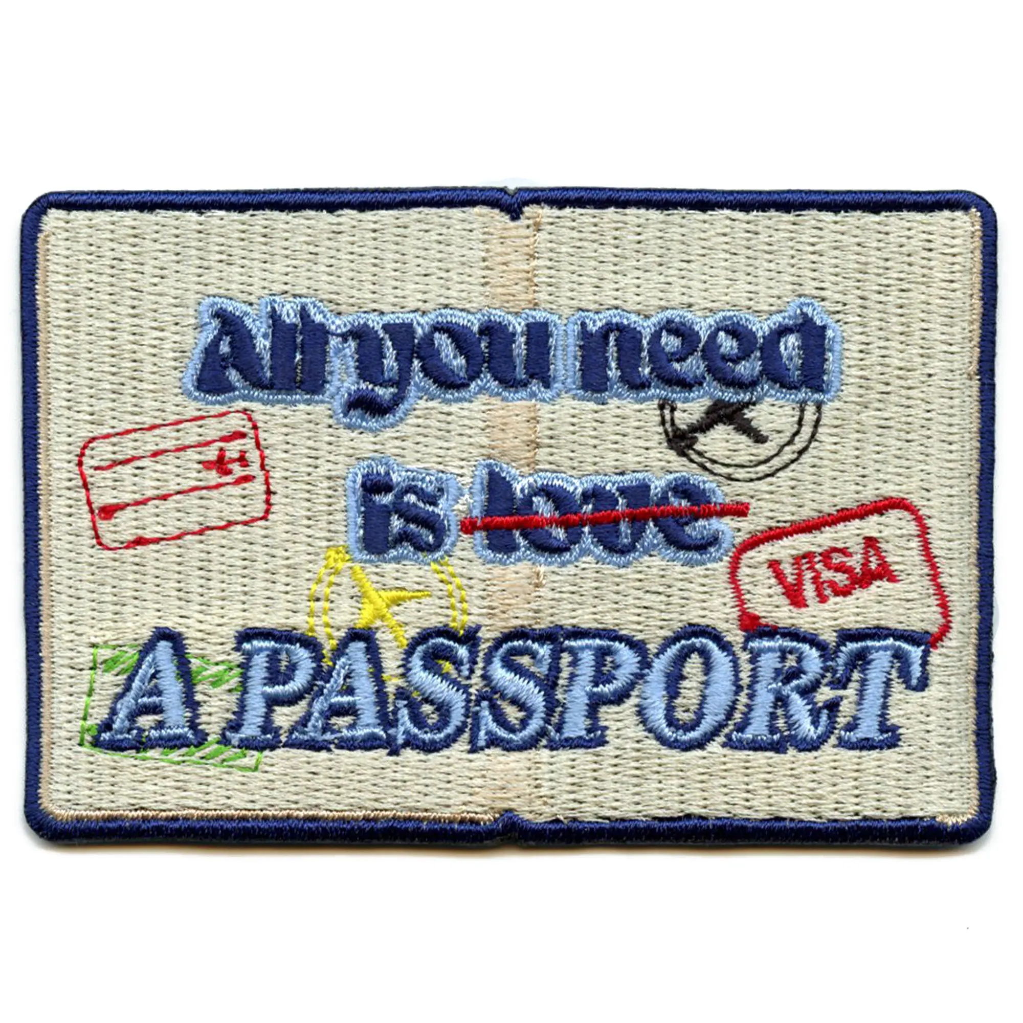 Tout ce dont vous avez besoin est un patch de passeport, pas d'amour, brodé à repasser