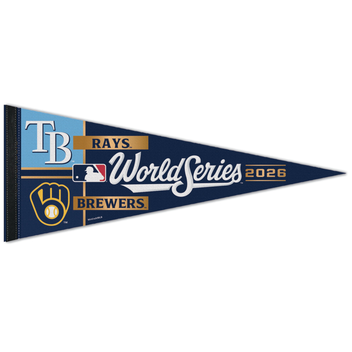 2026 MLB World Series Dueling Premium Pennant Milwaukee Brewers Vs Tampa Bay Rays