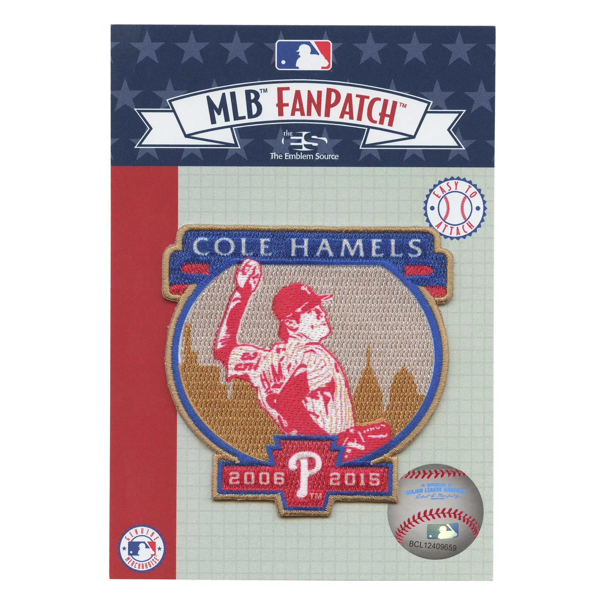 Philadelphia Phillies Cole Hamels Patch Sports Team Player Embroidered