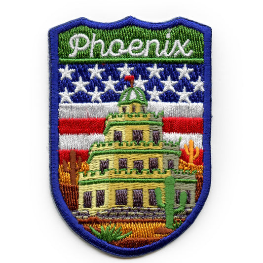 Phoenix Arizona Shield Patch Travel U.S Embroidered Iron On Patch