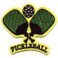 Patch de sport de raquette de pickleball en bois brodé à repasser