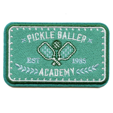 Pickle Baller Academy Patch Wooden Paddle Sport Embroidered Iron On Patch