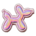 Pink Dog Balloon Patch Animal Fun Art Applique Embroidered Iron On