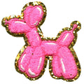 Pink Dog Balloon Patch Animal Fun Art Chenille Applique Iron On